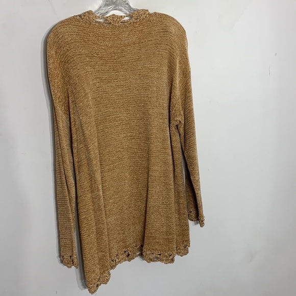 Vintage Bohemian long sleeve camel v neck tunic pullover sweater large - Picture 7 of 7